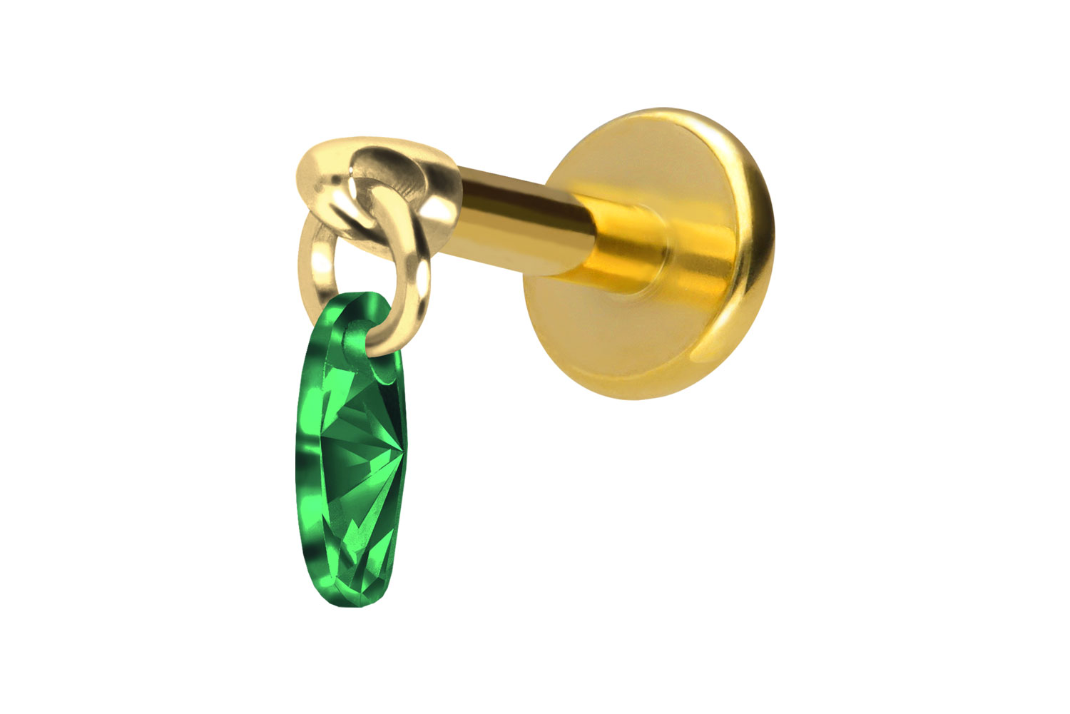 Titan Labret Piercing mit Innengewinde KRISTALLOVAL